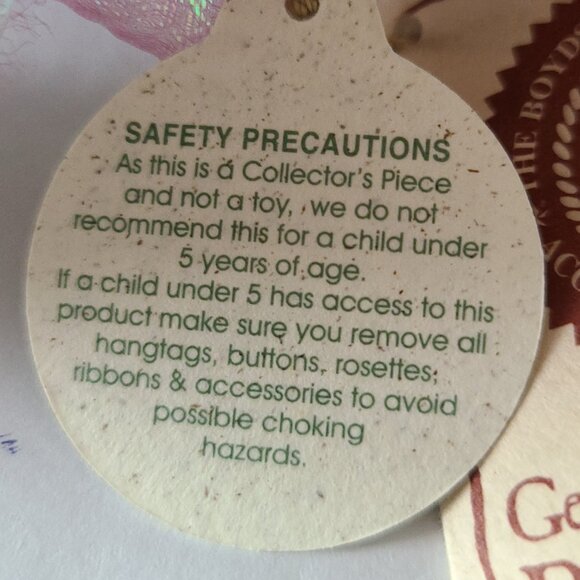 BOYDS BEAR FLORA B FLUTTERFLY PURPLE / WINGS/ ATENNA FROM 1988-2000 - Picture 15 of 15